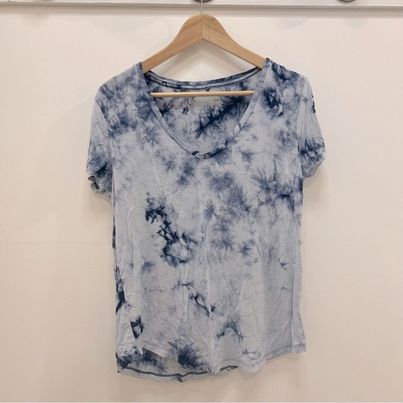 Seriously soft aero perfect V blue tie dye tshirt - Picture 1 of 8